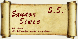Šandor Simić vizit kartica